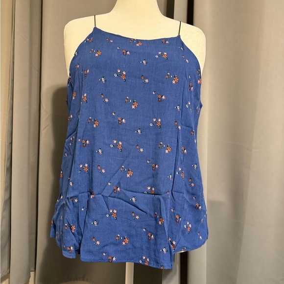 Zenobia Blue Floral Sleeveless Tank 1X NWOT - Picture 2 of 5